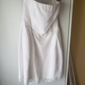 White House Black Market Strapless Ivory Dress